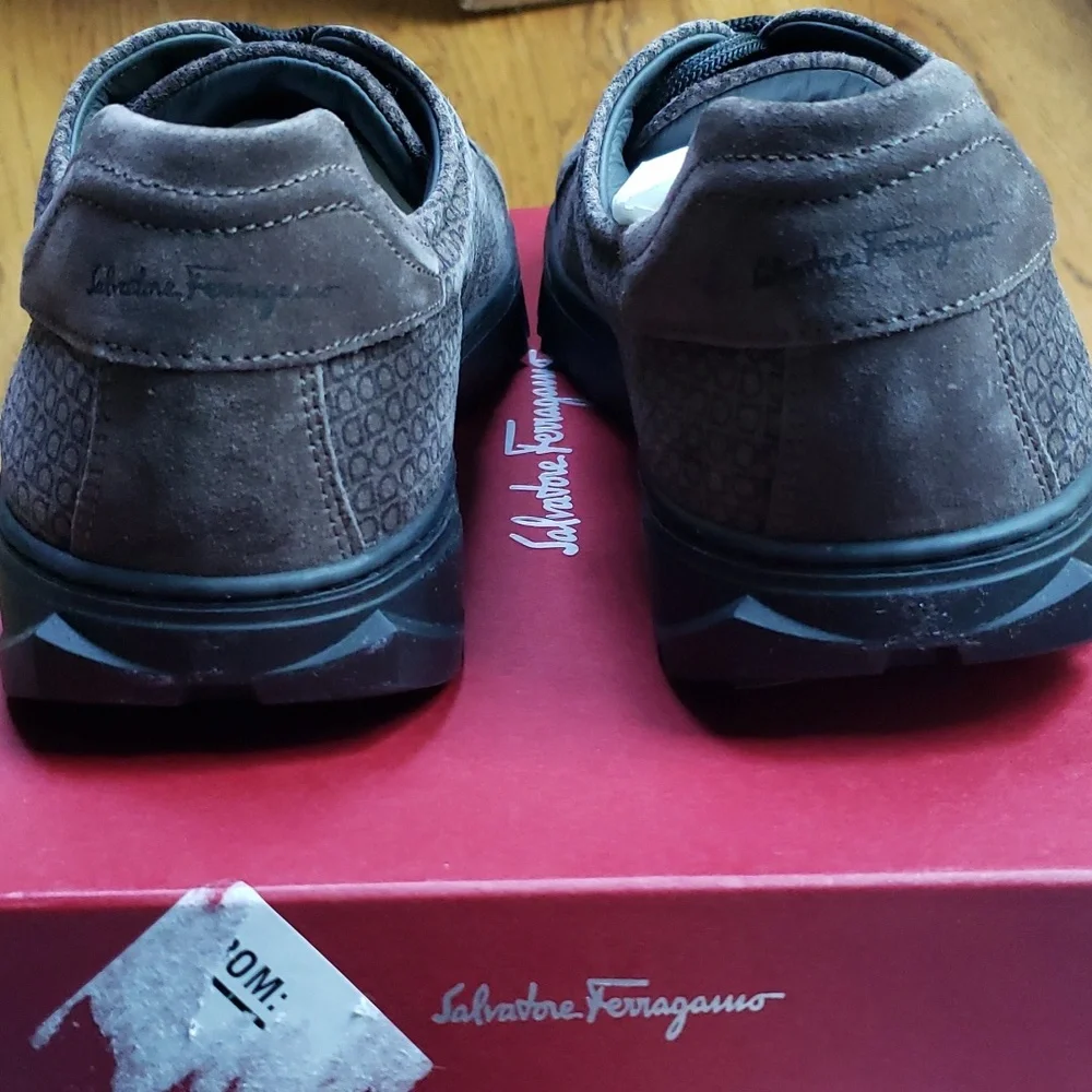 NIB Salvatore Ferragamo Grey Cube Sneaker Men's Size 7 - Picture 8 of 12